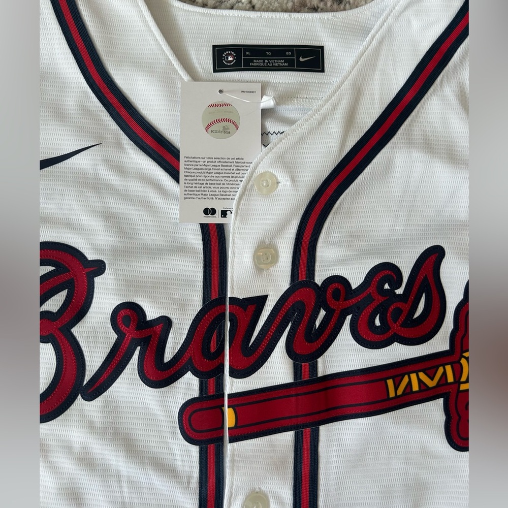Nike Authentic Atlanta Braves Andres Galarraga #14 White Jersey MLB Men’s Sz: XL - Picture 6 of 8